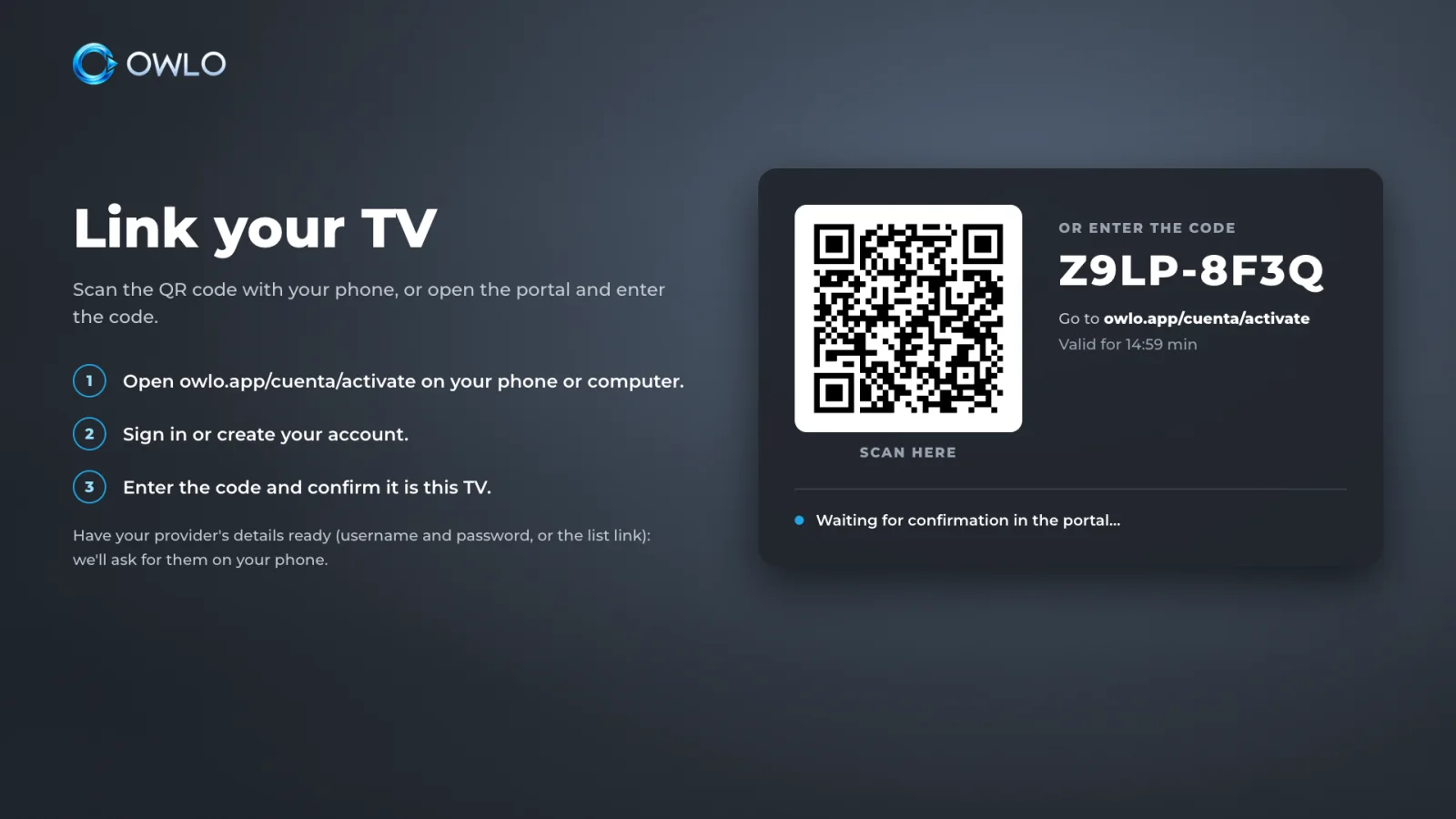 Linking QR code on the TV